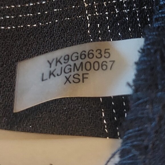 Karl Lagerfeld Paris Black & Grey Plaid top with Pearl Detailing - Picture 9 of 16